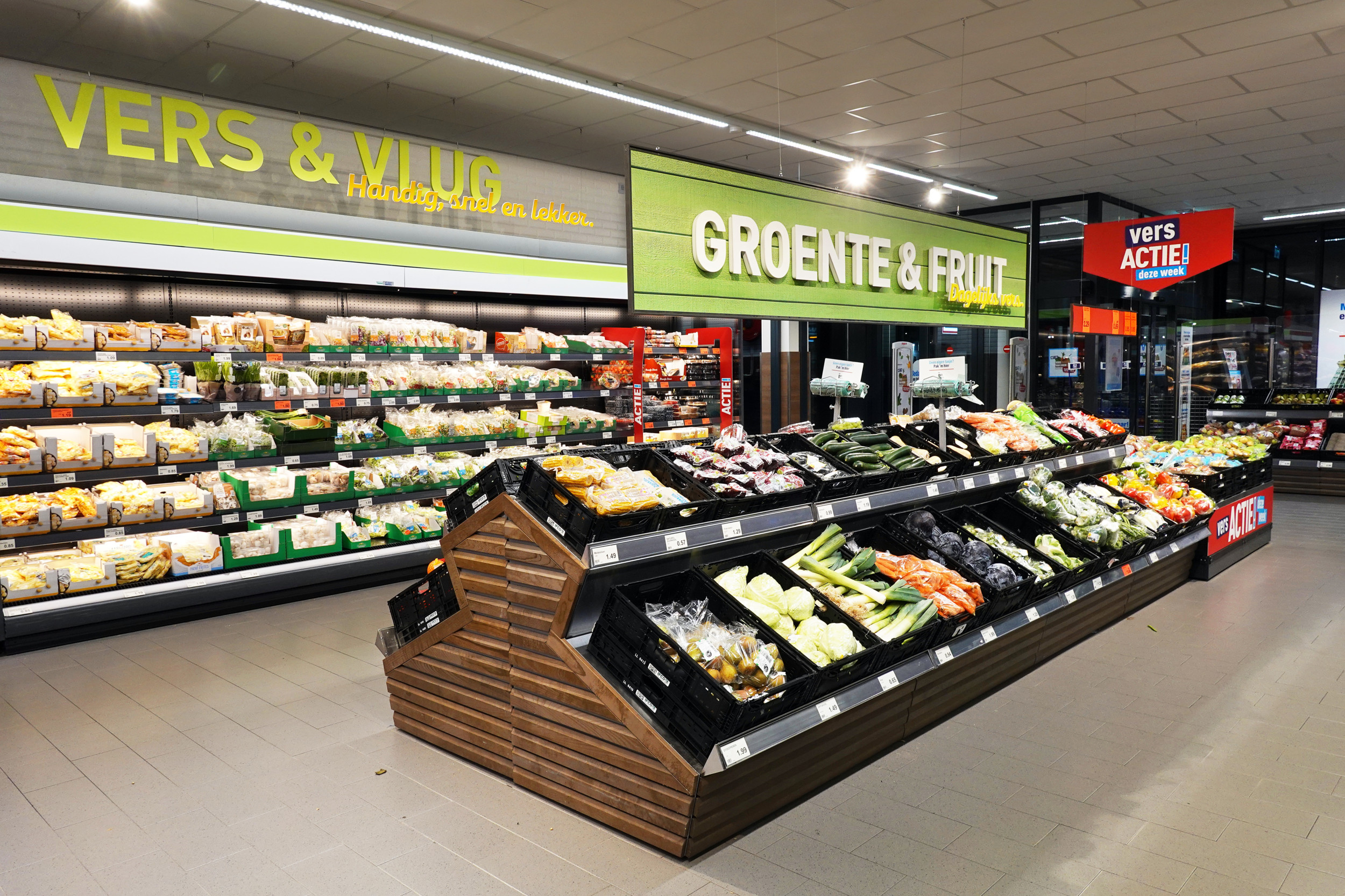 Gesneden versus onbewerkt op de supermarktvloer. Foto: ANP